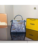 Fendi bag in blue canvas and beige