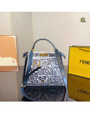 Fendi bag in blue canvas and beige