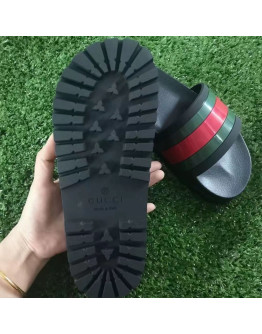 Gucci Flip Flops With Tricolor Band Unisex