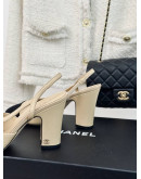 Chanel Pointed Toe Sandals With Chunky Heels