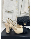 Chanel Pointed Toe Sandals With Chunky Heels