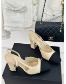 Chanel Pointed Toe Sandals With Chunky Heels