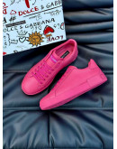 Dolce & Gabbana Pink Leather Sneakers Shoes