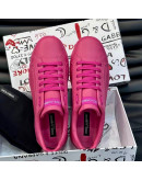 Dolce & Gabbana Pink Leather Sneakers Shoes