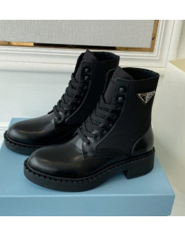 Prada leather motorcycle boots  