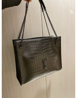 Handbag with crocodile skin and flap yves yves laurent