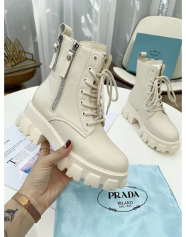 Prada Minimalist Side Zip Combat Boots