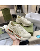 Synthetic leather sports shoes and thick sole rubber with Gucci print