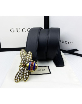 Cinturon Enc Cuero Sintetico Con Hebilla De Abeja Gucci