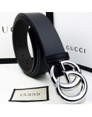 Luxury belt with double buckle g gucci