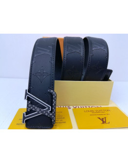 Synthetic leather belt with Louis Vuitton print