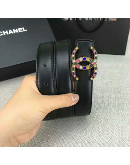 Double Ring Synthetic Belt Synthetic Leather Chanel