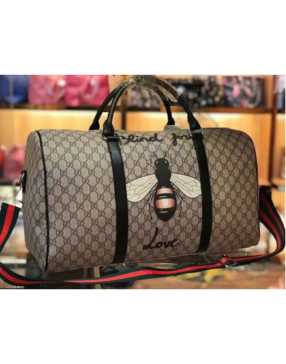 Classic shoulder bag with bee print gucci