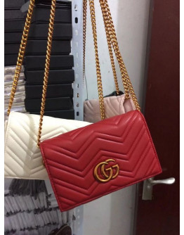 Luxury shoulder bag synthetic leather with Gucci chain