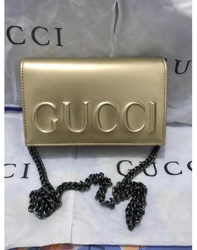 Shoulder bag with motif and Gucci chains