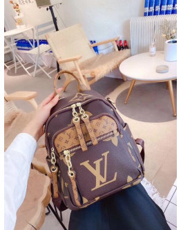 Mochila De Cuero De Gran Capacidad Elegante Louis Vuitton