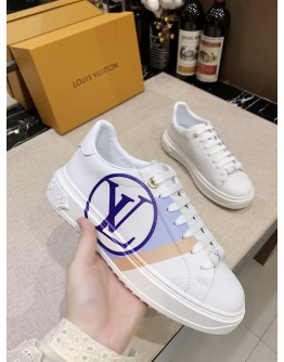 Athletic Shoes Louis Vuitton Round Logo Blue Women