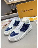 Sports shoes Louis Vuitton Leather Monogram Blue Real Women