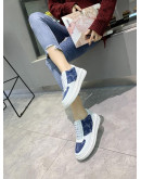 Sports shoes Louis Vuitton Leather Monogram Blue Real Women