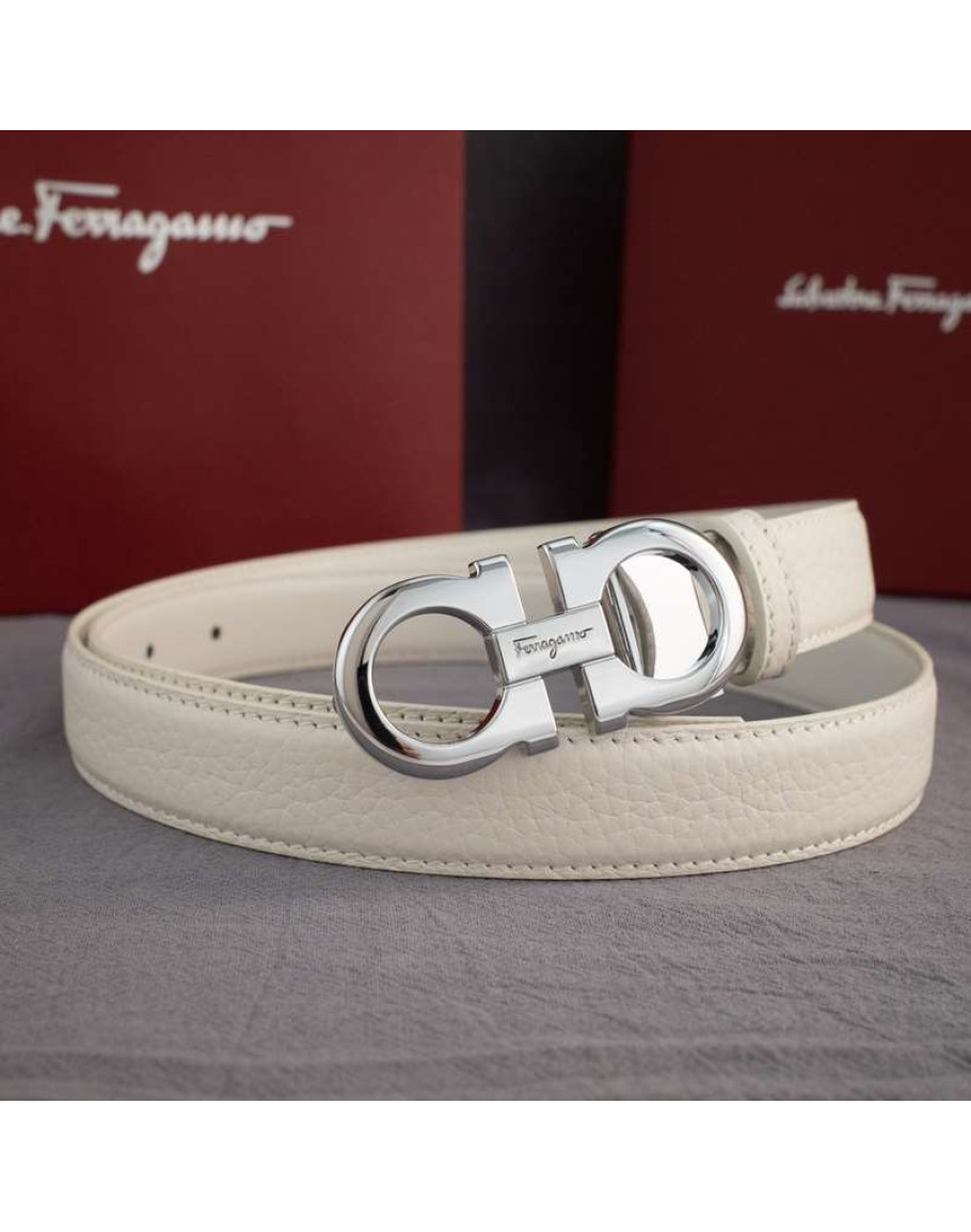 ferragamo belt women's silver