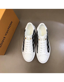 Louis Vuitton Black Monogram Genuine Leather Sneakers for Men