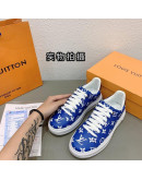 Louis Vuitton Sneakers shoes Blue Color Genuine Leather Women