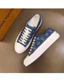 Louis Vuitton Blue Monogram Genuine Leather Sneakers for Men