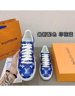 Louis Vuitton Sneakers shoes Blue Color Genuine Leather Women