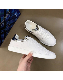 Louis Vuitton Sports Shoes Color White With Silver For Men