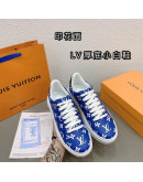 Louis Vuitton Sneakers shoes Blue Color Genuine Leather Women