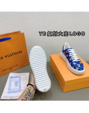 Louis Vuitton Sneakers shoes Blue Color Genuine Leather Women