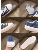 Louis Vuitton Blue Monogram Genuine Leather Sneakers for Men