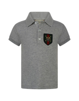 Gray Gucci Polo Men Tigre (Ships in Spain and Portugal Peninsula 1 to 3 days)