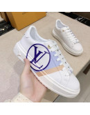 Athletic Shoes Louis Vuitton Round Logo Blue Women