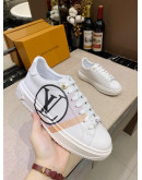 Athletic Shoes Louis Vuitton Round Logo Blue Women