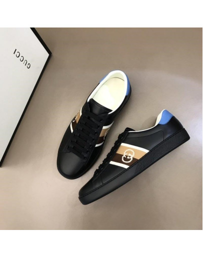 Sports shoes Gucci Black Ace Color Marron Men