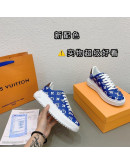 Louis Vuitton Sneakers shoes Blue Color Genuine Leather Women