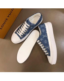 Louis Vuitton Blue Monogram Genuine Leather Sneakers for Men