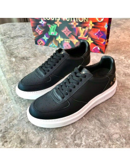 Black Louis Vuitton Sports Sneakers With White Sole High Quality For Men