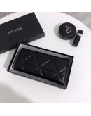 Luxury wallet padded synthetic leather with Prada motive