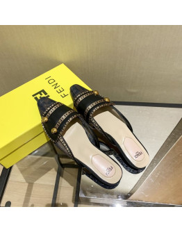 Leather and rubber fendi sandals