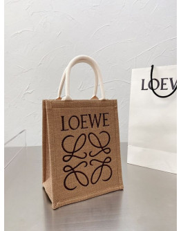 Canvas handle bag with Loewe flap effect