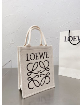 Canvas handle bag with Loewe flap effect