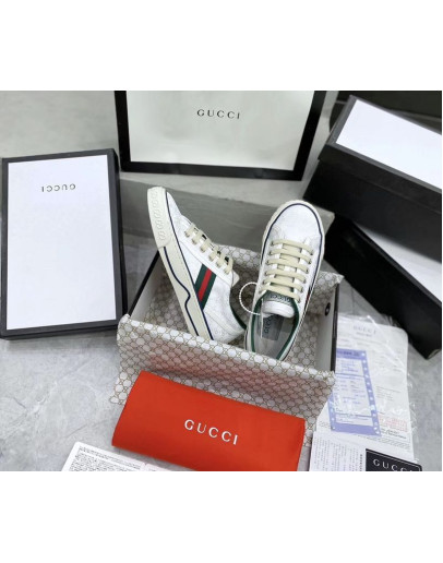 Gucci Casual Canvas And Leather Shoes