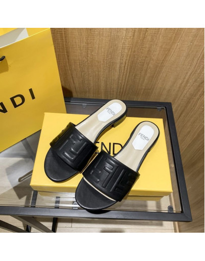 Synthetic leather sandals with Fendi reason