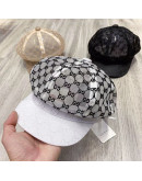 Classic synthetic leather cap with Dior motif