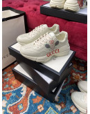 Synthetic leather sports shoes and thick sole rubber with Gucci print