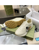 Synthetic leather sports shoes and thick sole rubber with Gucci print