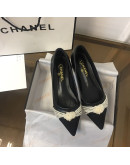 Low heel sandals with pearls Chanel