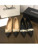 Low heel sandals with pearls Chanel